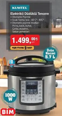KUMTEL ELEKTRİKLİ DÜDÜKLÜ TENCERE KUMTEL ELEKTRİKLİ DÜDÜKLÜ TENCERE